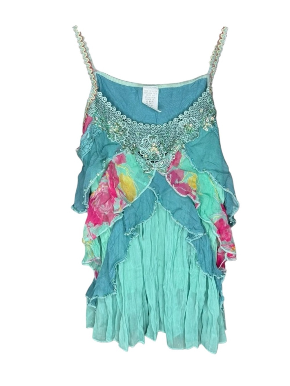 Sara Sara ❤︎︎ Sequin Lace Mermaid Shrug Waterfall Tank Set ❤︎︎ Aquamarine ❤︎︎ 10 - Picture 6 of 16
